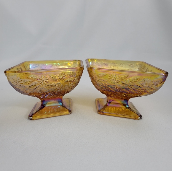 (2) Carnival Glass Iridescent Candy Dish - Picture 7 of 16